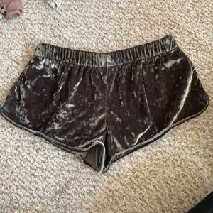 Urban Outfitters velvet dark green shorts